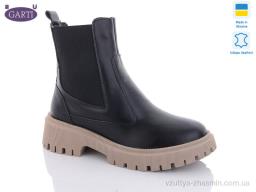 Черевики NO BRAND 361 шкіра чорно-беж хутро