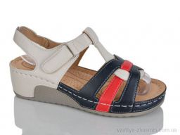 Босоніжки LEGUZAZA H2-17 beige-navy-red - Взуття › Босоніжки › сезон: літо Босоніжки LEGUZAZA H2-17 beige-navy-red
