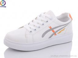 Кросівки NO BRAND 6629 white-orange - Взуття › Кросівки › сезон: демісезон Кросівки NO BRAND 6629 white-orange